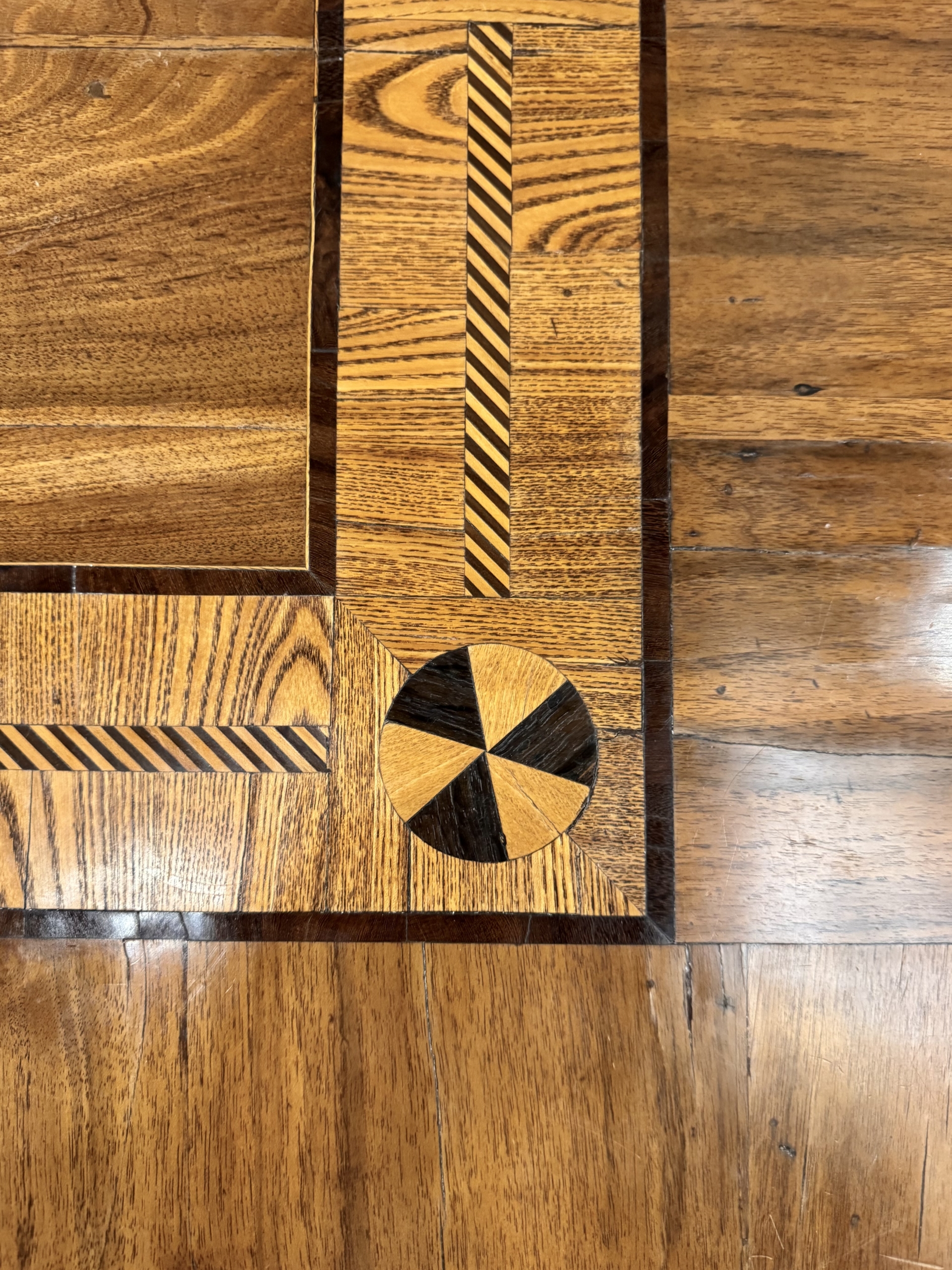 Antique Nautical Inlaid Game table or Desk - Image 18