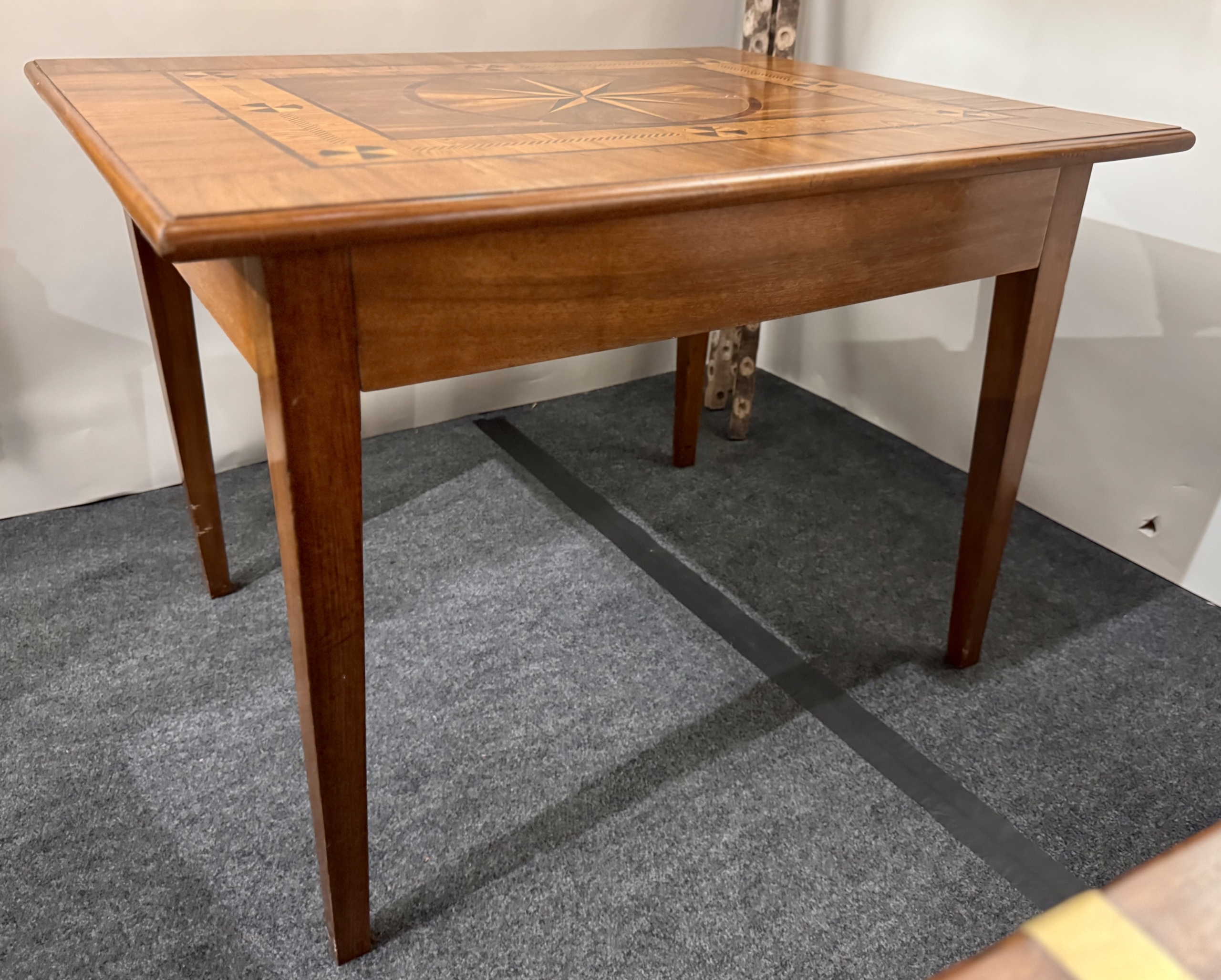 Antique Nautical Inlaid Game table or Desk - Image 16