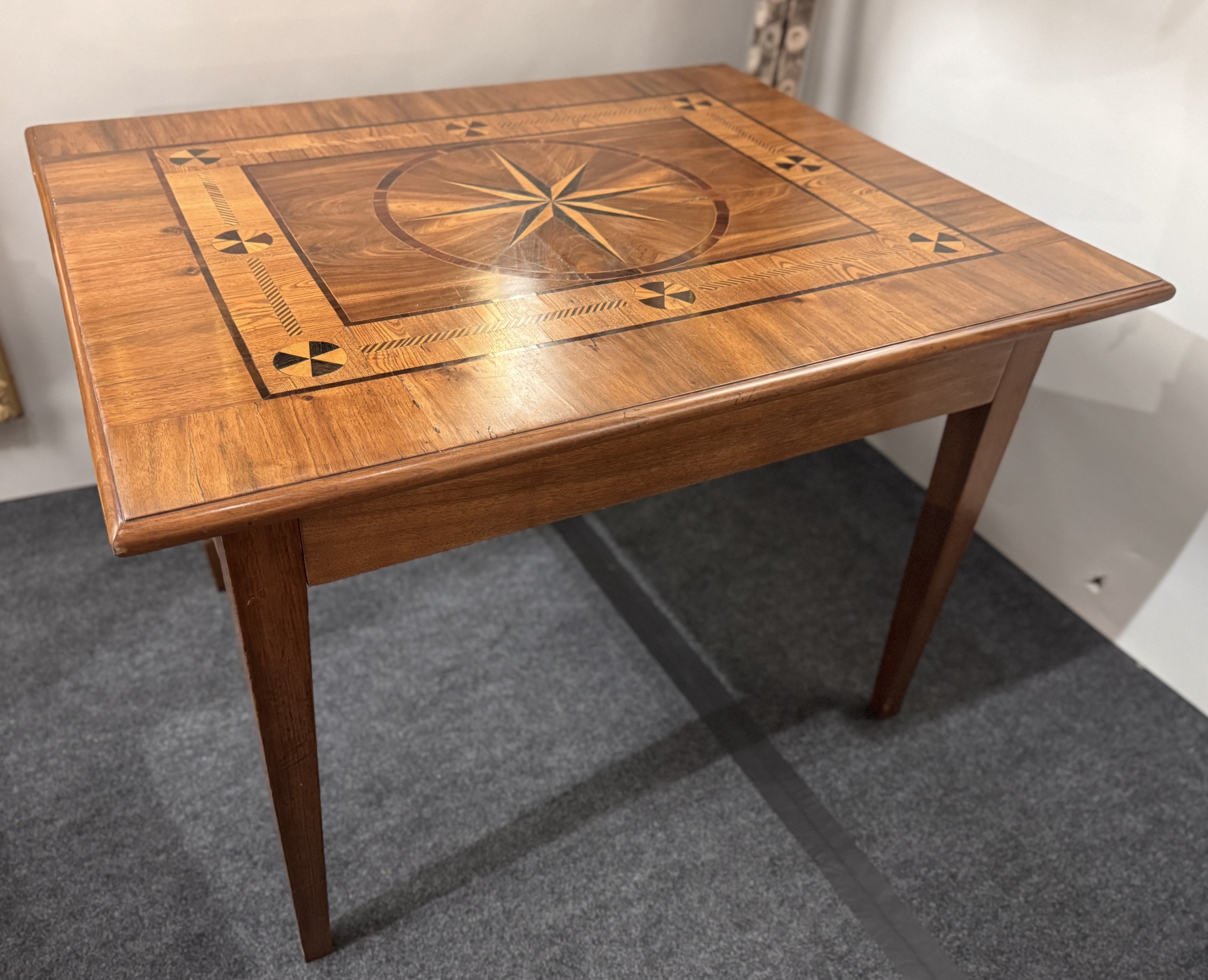 Antique Nautical Inlaid Game table or Desk - Image 15