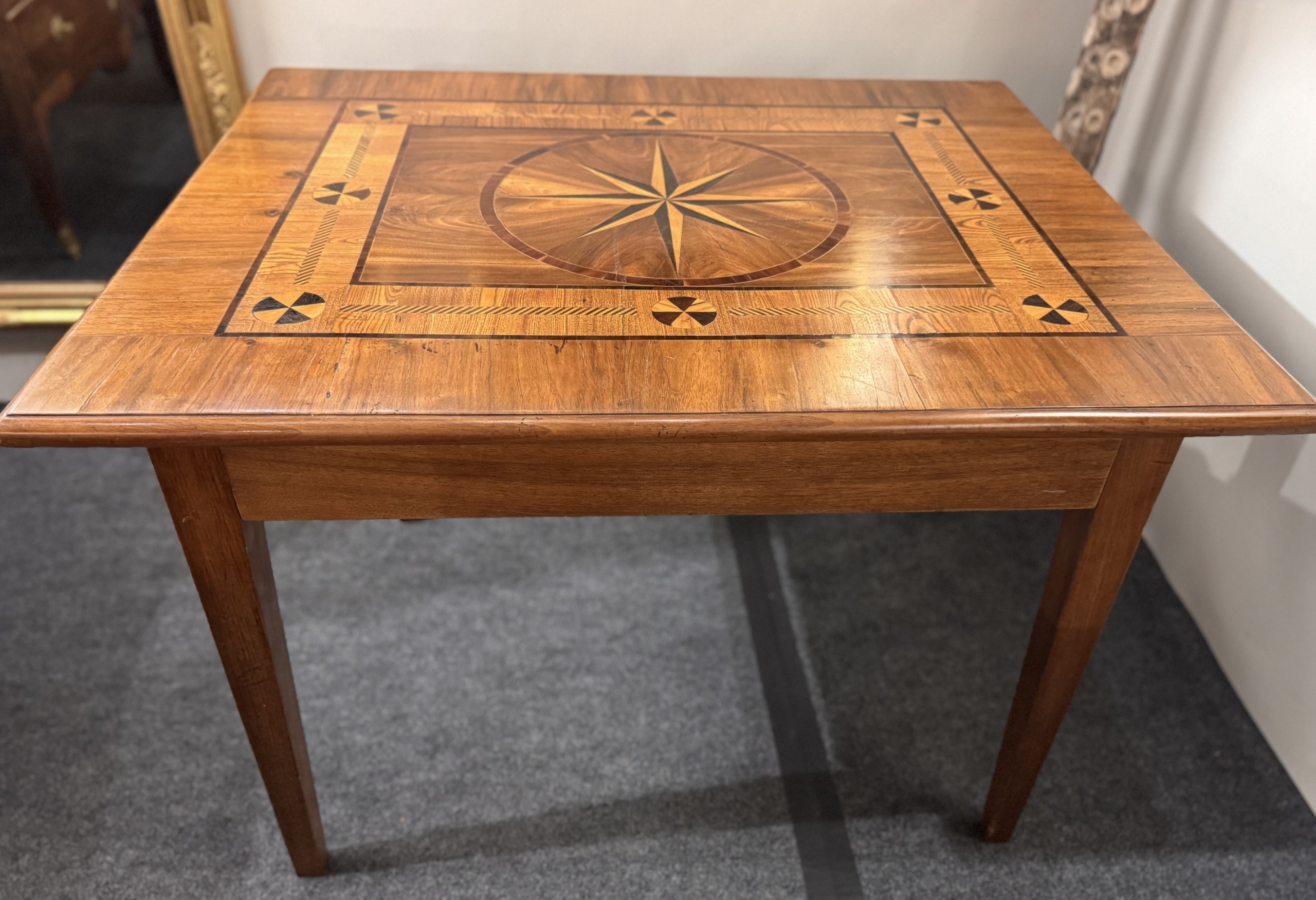 Antique Nautical Inlaid Game table or Desk - Image 14