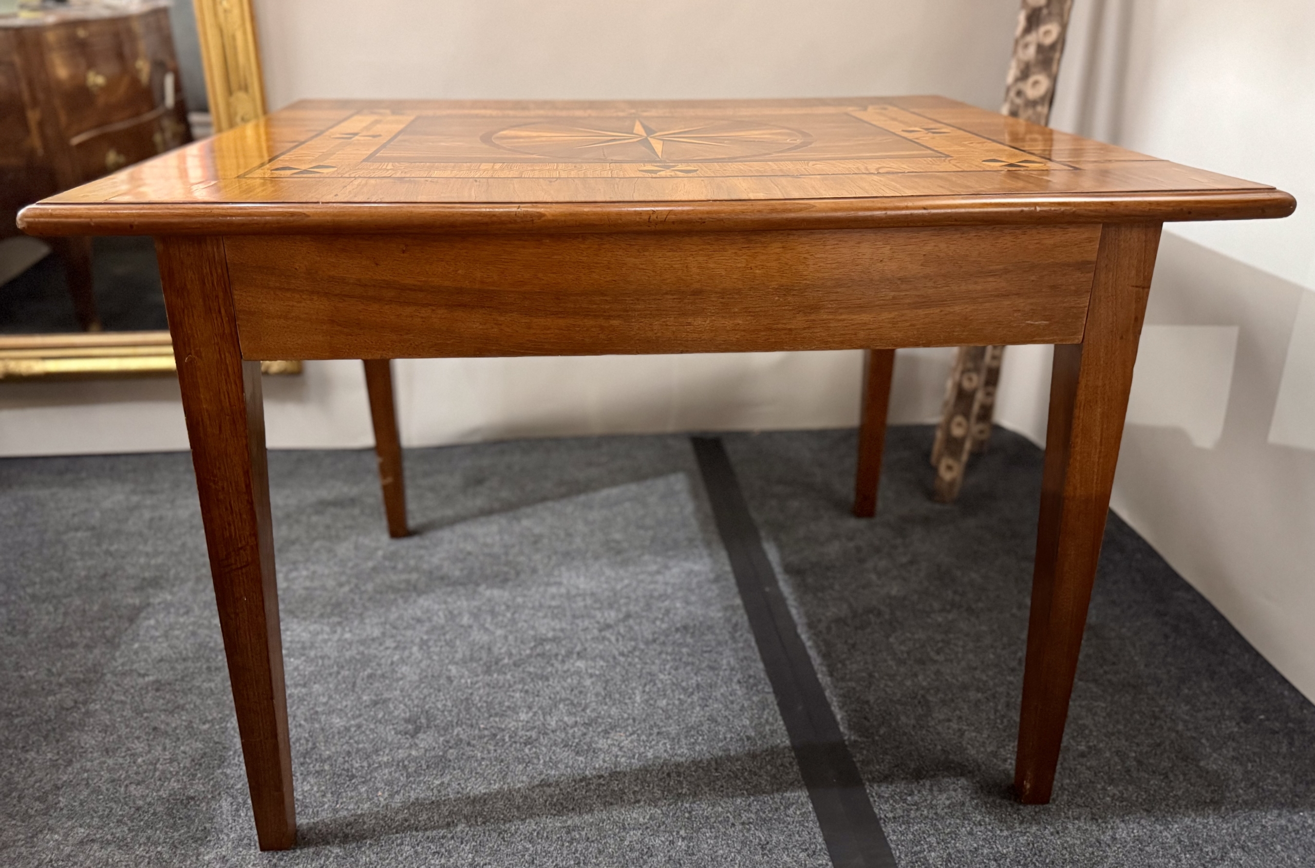 Antique Nautical Inlaid Game table or Desk - Image 13