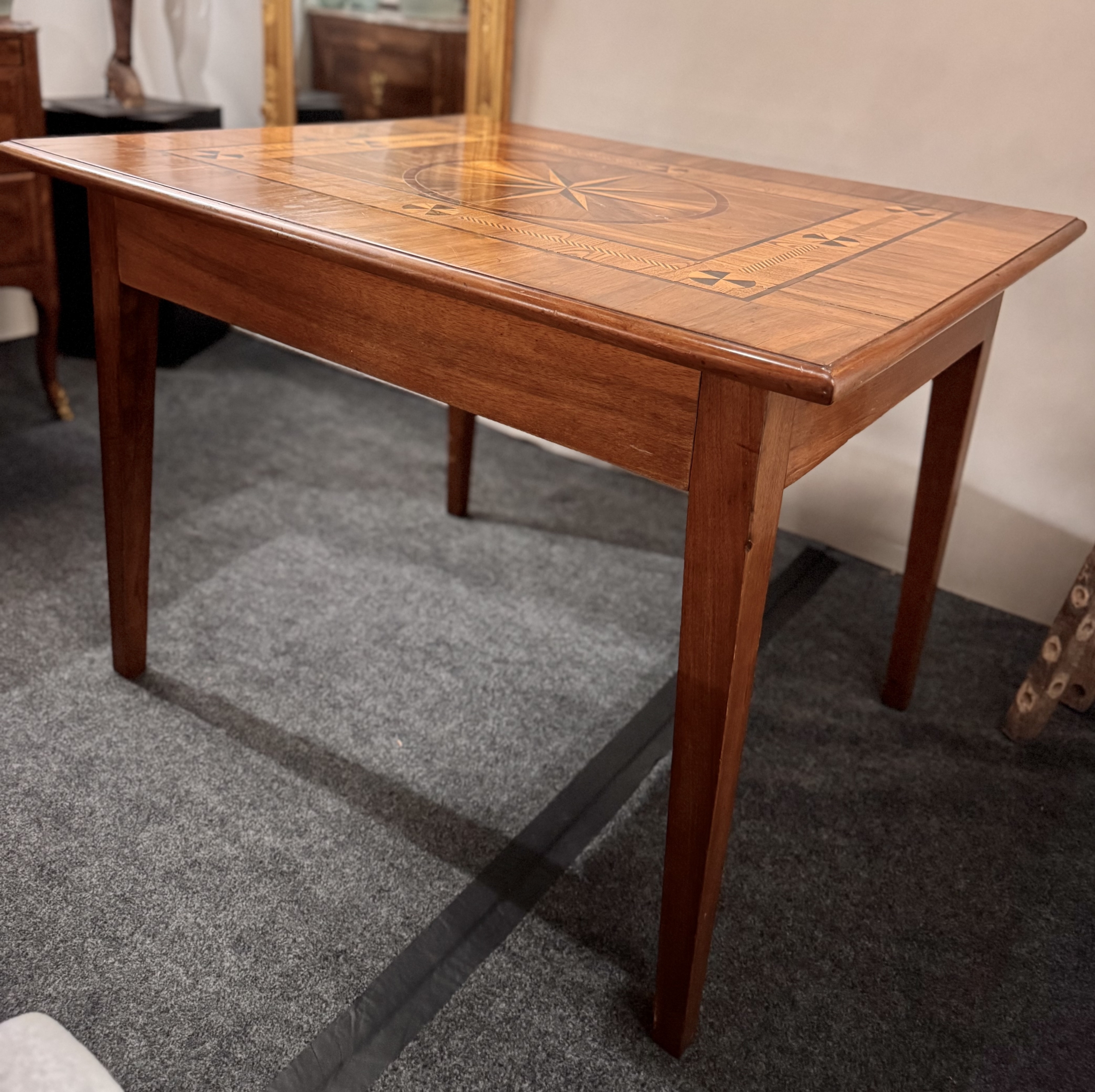 Antique Nautical Inlaid Game table or Desk - Image 12