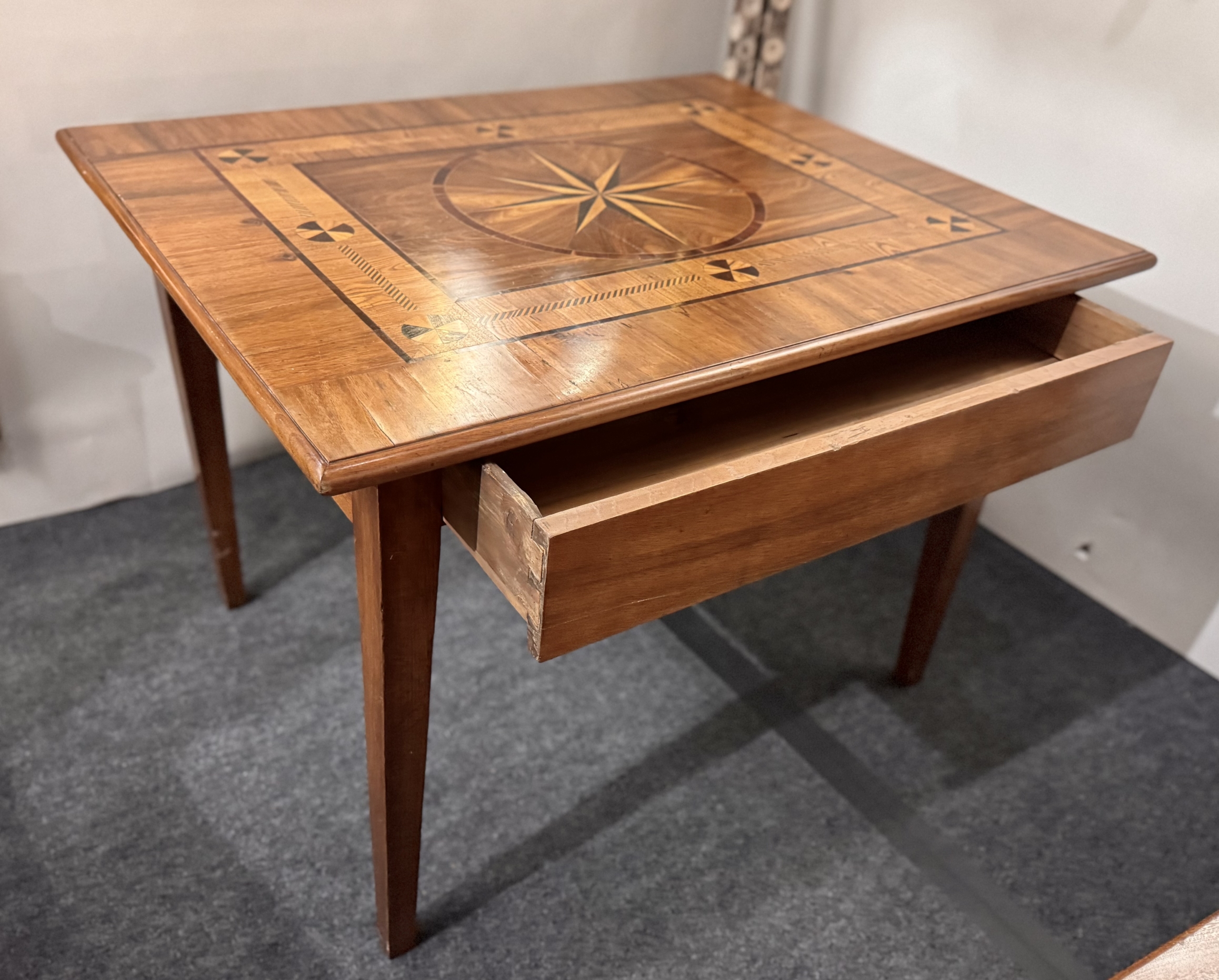 Antique Nautical Inlaid Game table or Desk - Image 6