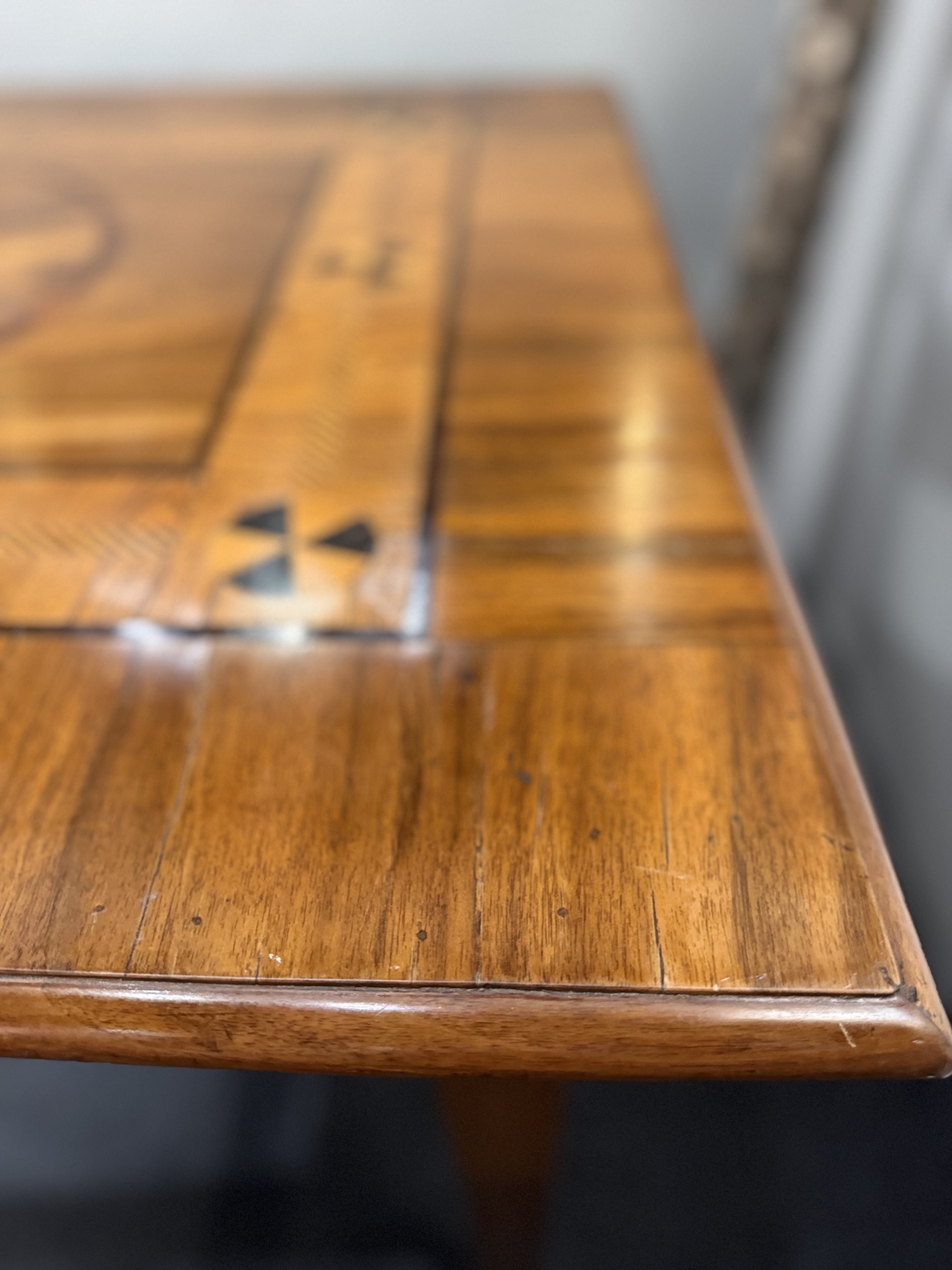 Antique Nautical Inlaid Game table or Desk - Image 10