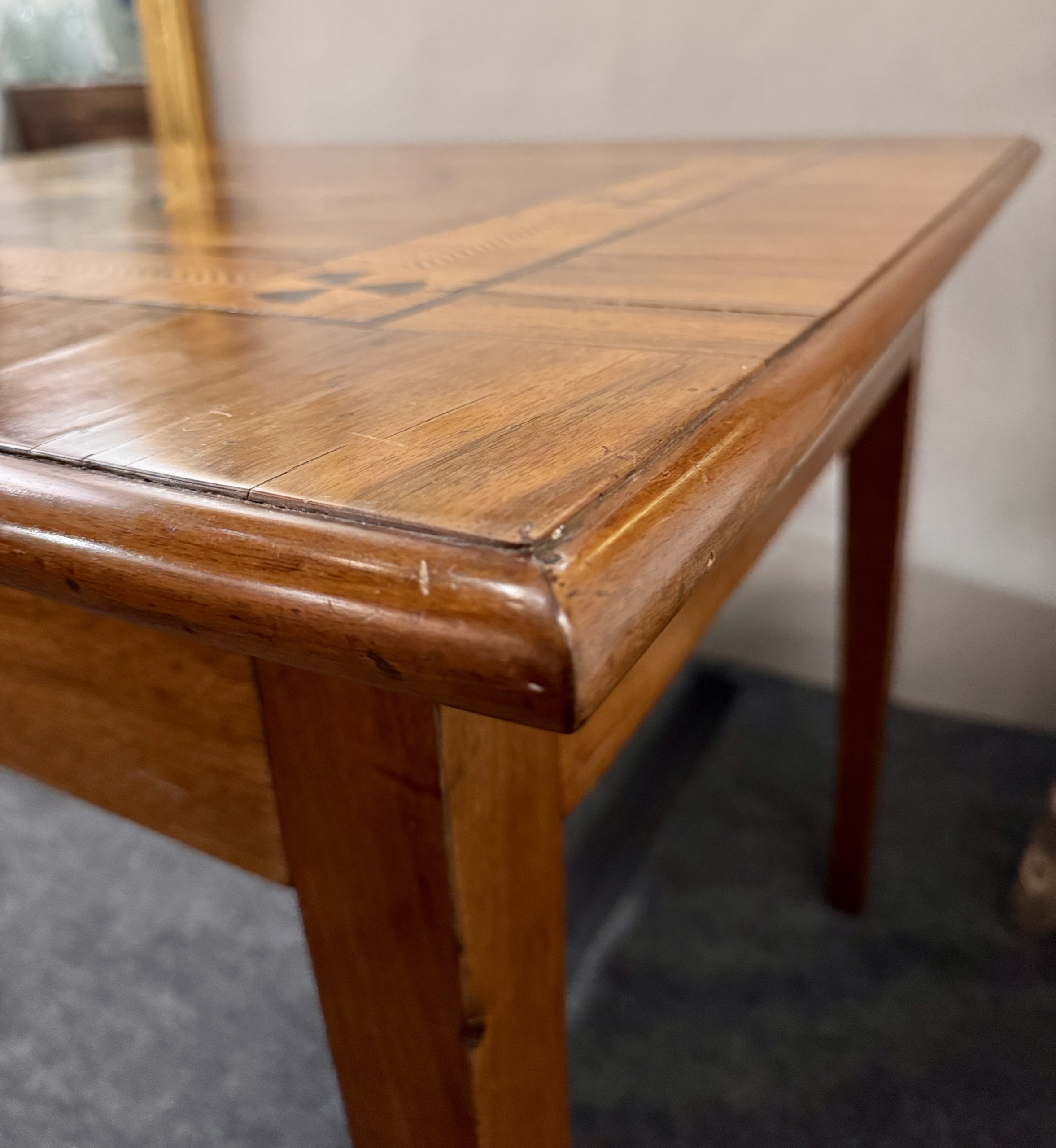 Antique Nautical Inlaid Game table or Desk - Image 11