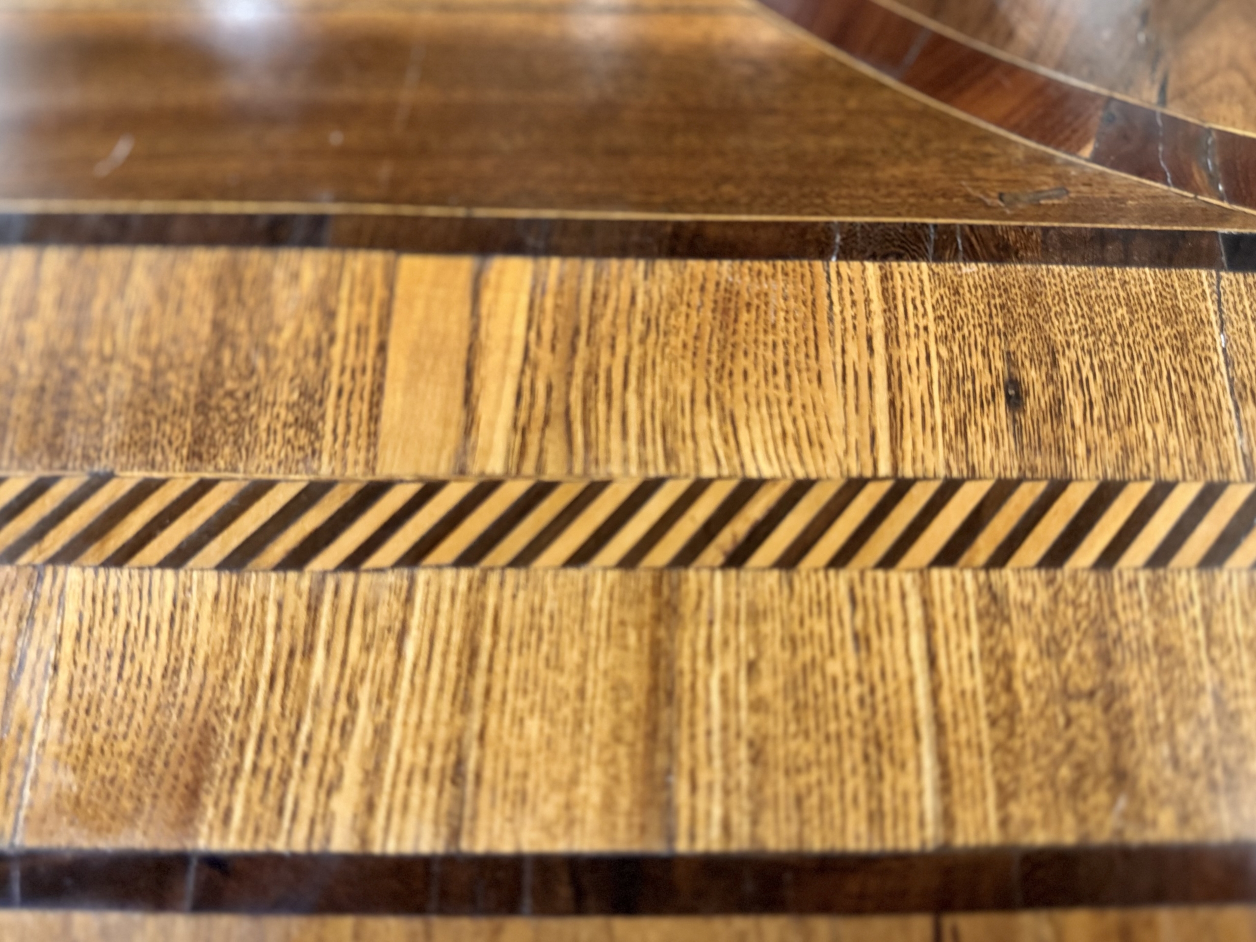 Antique Nautical Inlaid Game table or Desk - Image 2