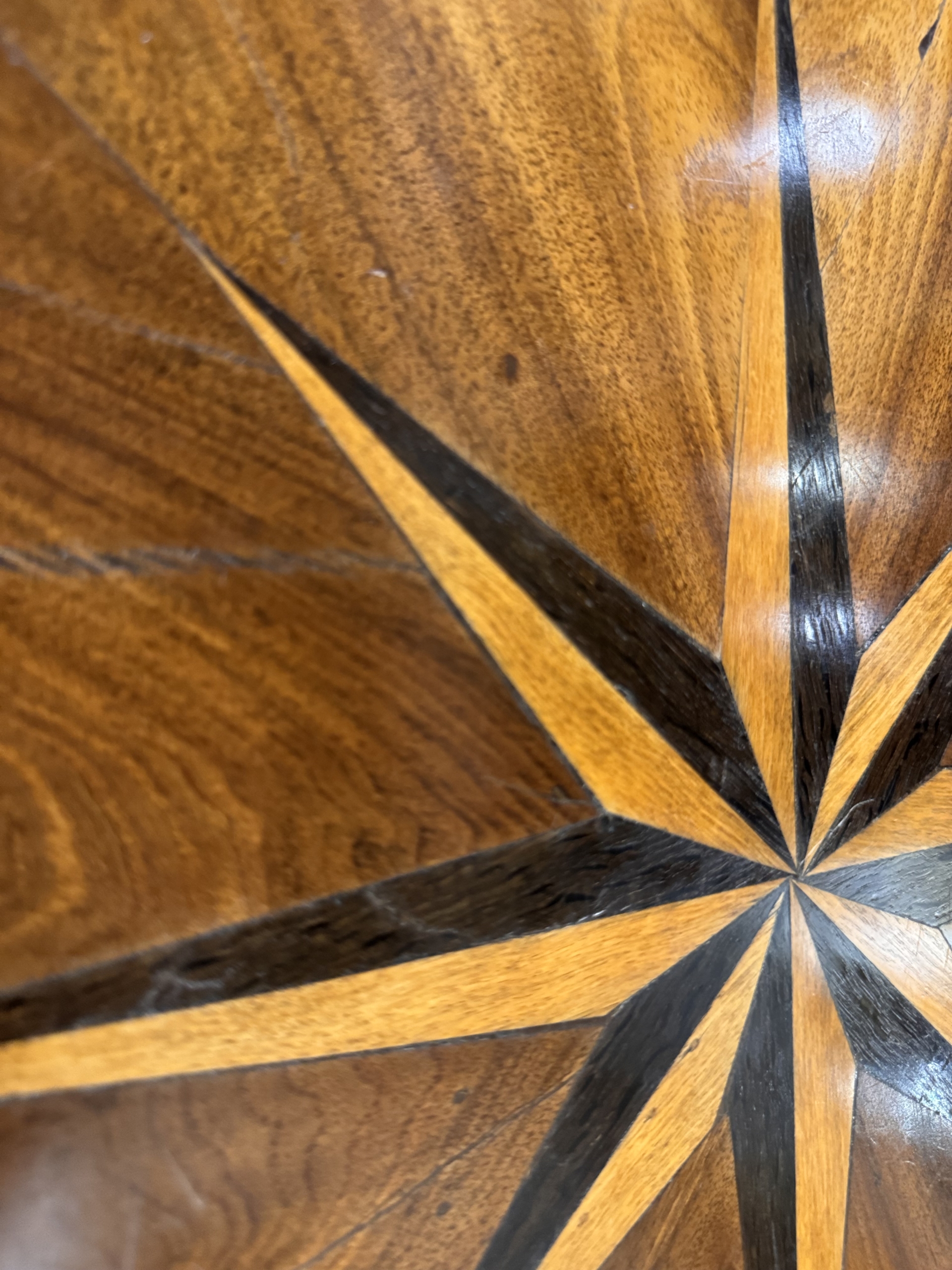 Antique Nautical Inlaid Game table or Desk - Image 3