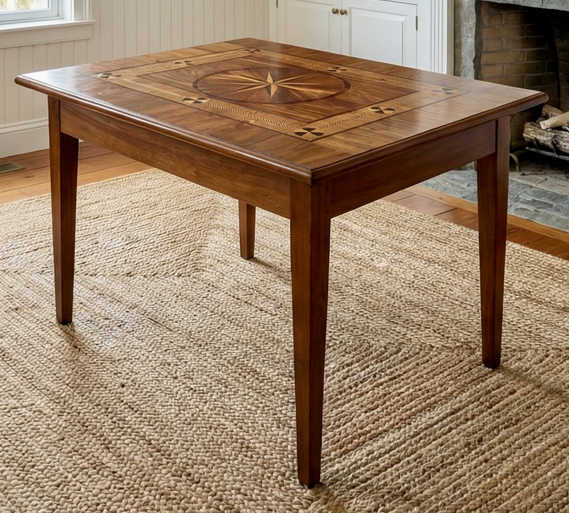 Antique Nautical Inlaid Game table or Desk